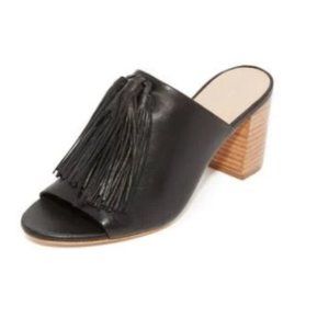 Loeffler Randal wooden heeled tassel mules